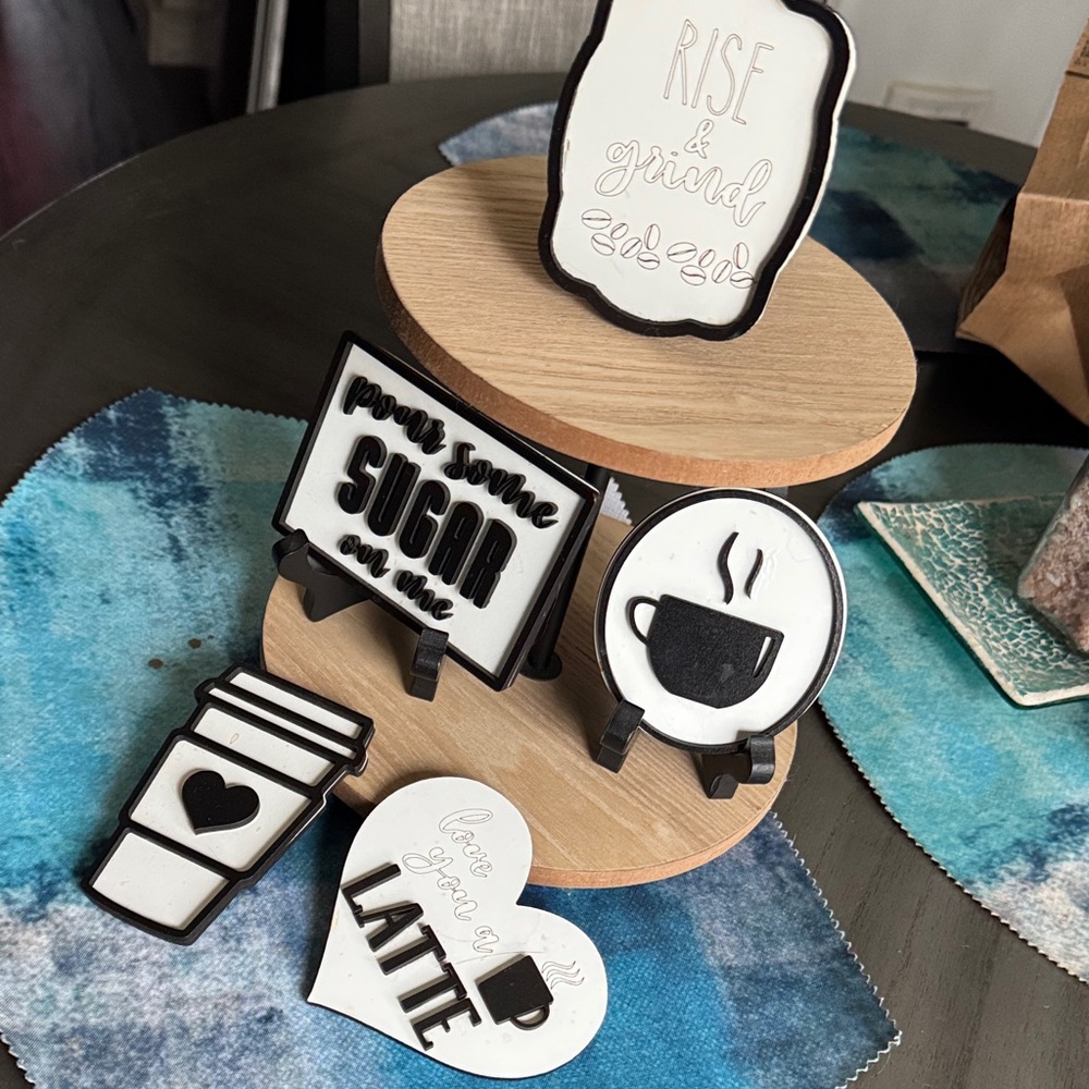 Modern Coffee Sign Set - Black and White